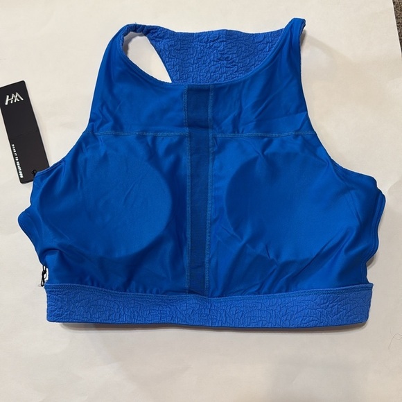Wear it to Heart Topaz Blue Seersucker Bella Sports Bra Size XL - Picture 4 of 5